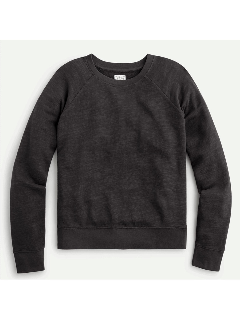 J. Crew Crewneck Pullover in Vintage Cotton Terry Black